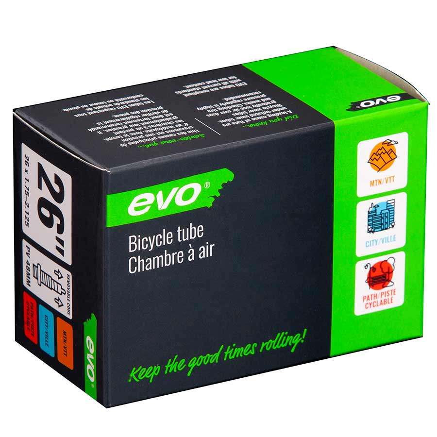 EVO, Presta, Tube, Length: 48mm, 26'', 1.25-1.75