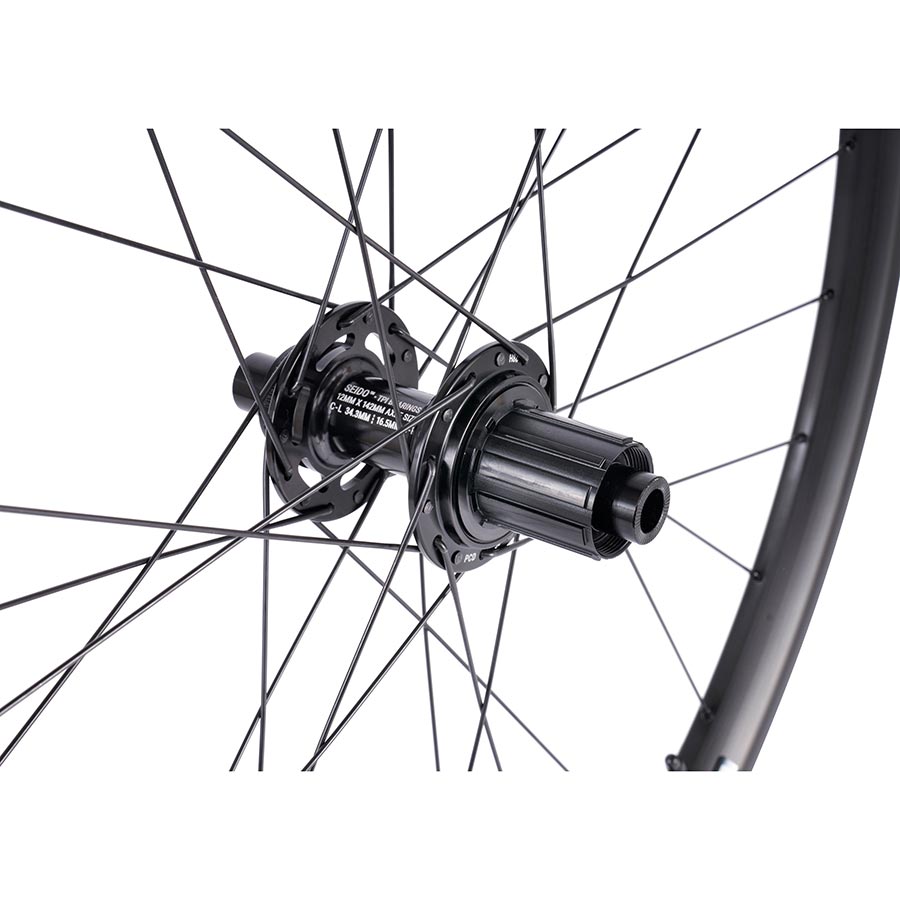 Seido, Sinus, Wheel, Pair, 650B / 584, Holes: 28, 12mm TA, F: 100mm, R: 142mm, Disc Center Lock, Pair