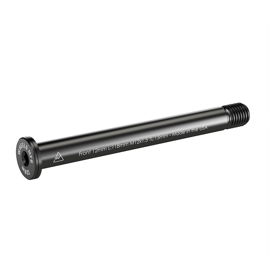 Wheels Manufacturing, Front 12mm Thru Axle, Thru Axle, Front, Length: 120mm, Thread Length: 12mm, Thread Pitch: M12x1.50
