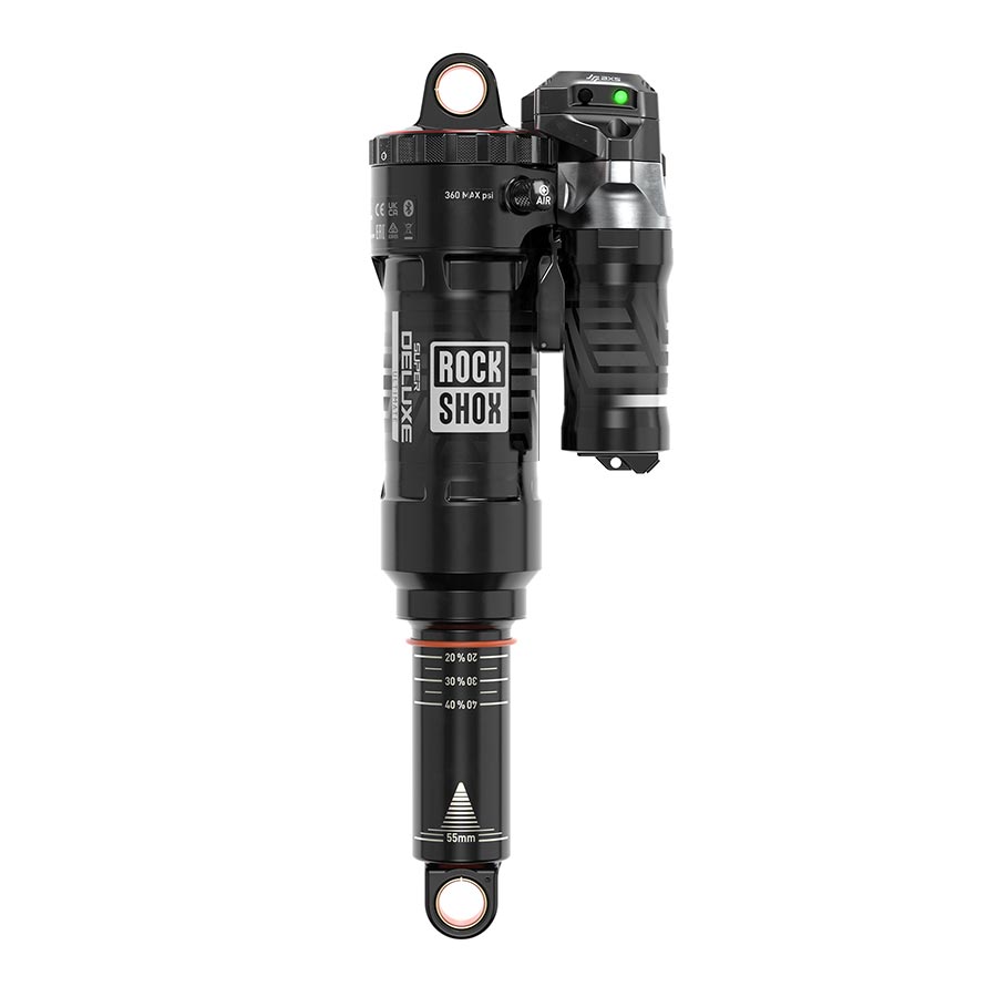 RockShox, Super Deluxe Flight Attendant, Rear shock, 185x55, Shaft Eyelet: Trunnion, Body Eyelet: Standard, 0Neg/0Pos Token, Reb55/Comp37, Lockout6, Trek Fuel EX 2023+
