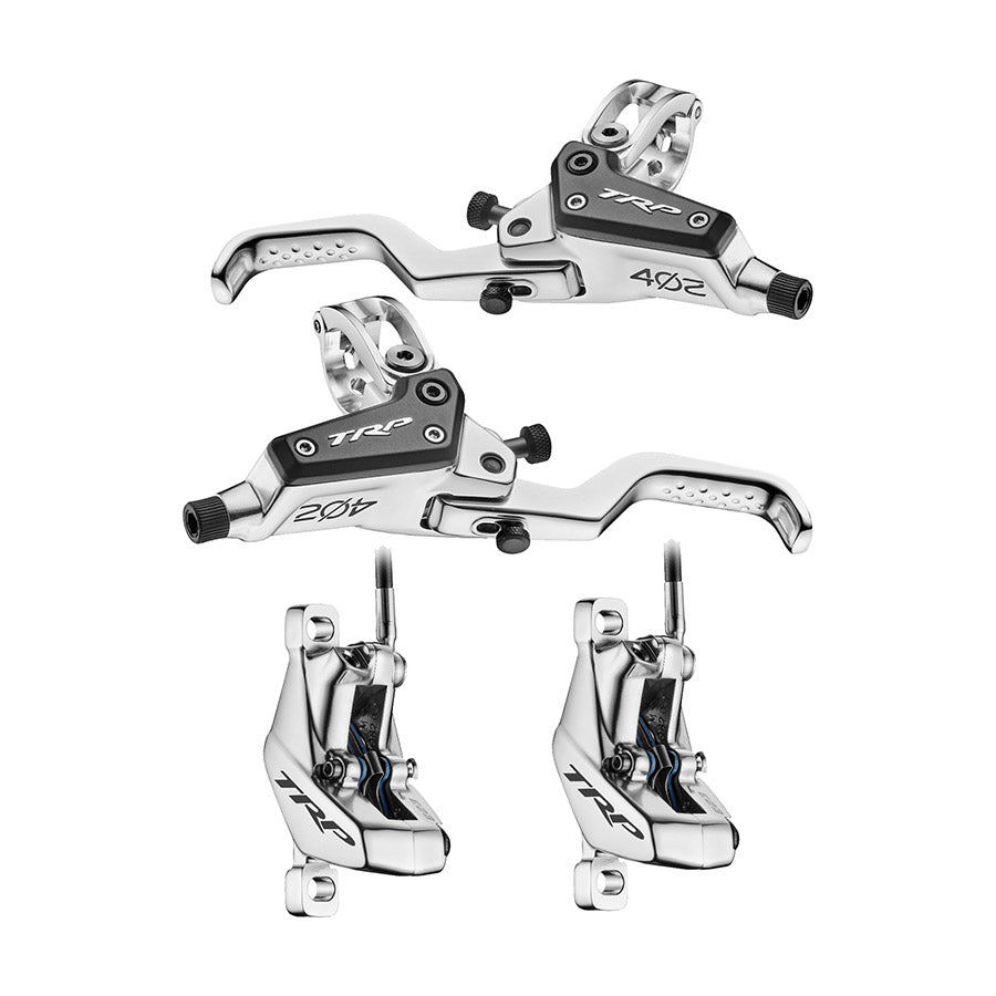 TRP, EVO PRO LTD 40 / 20, MTB Hydraulic Disc Brake, Left and Right, Post mount, Disc: Not included, Silver, Pair
