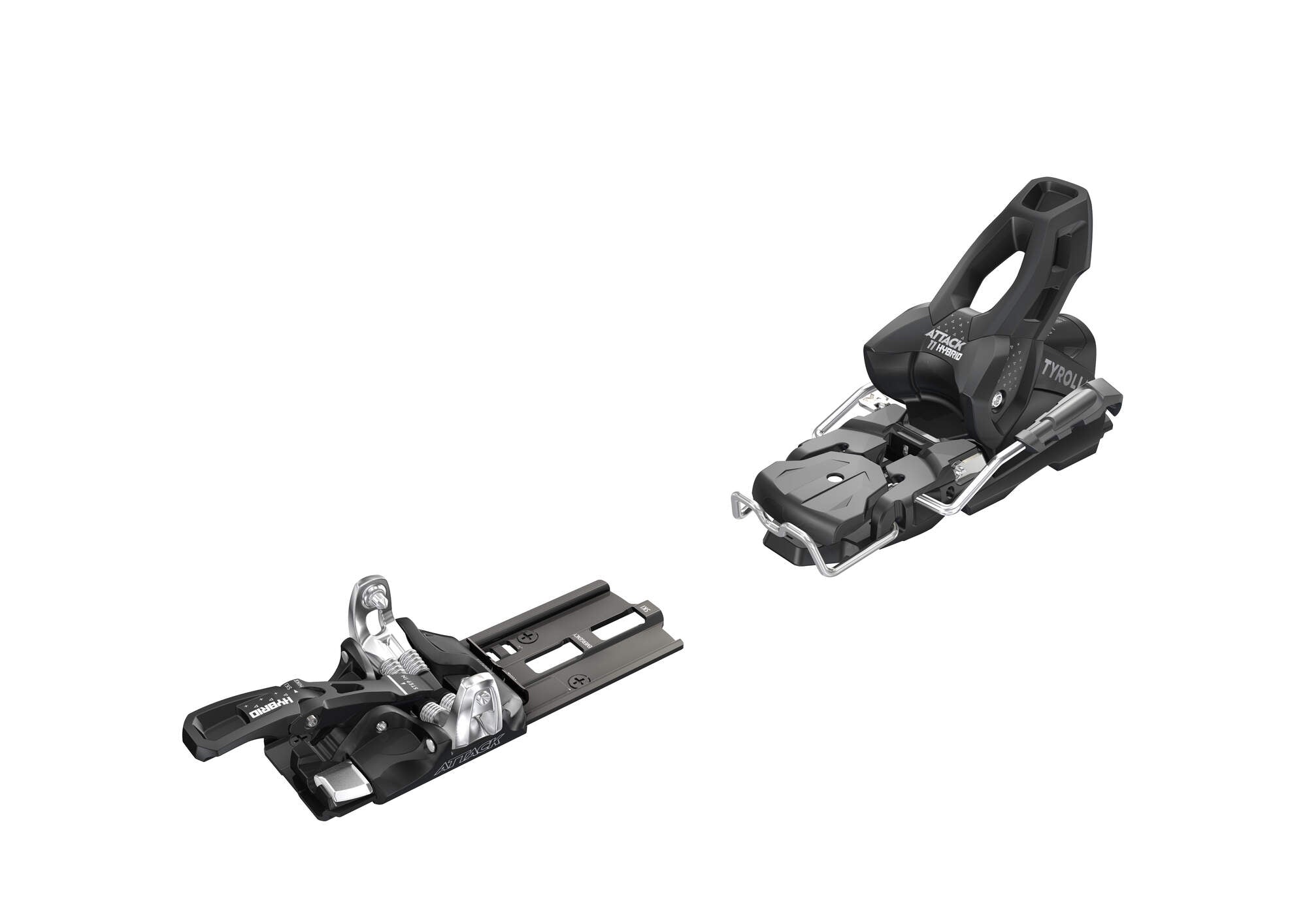 Tyrolia Attack Hybrid 11 MN/PT Ski Bindings - No Brake Solid Black/Silver