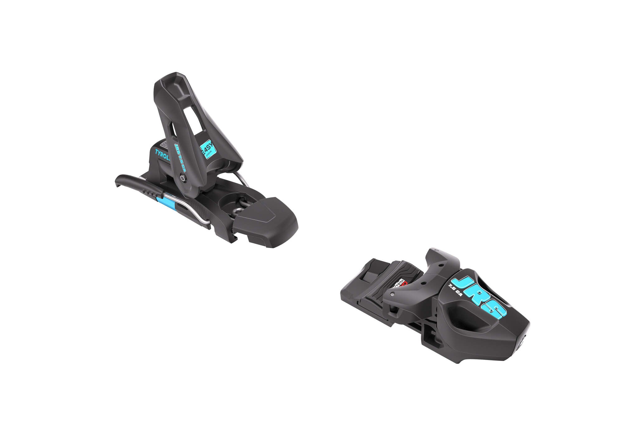 Tyrolia JRS 7.5 GW CA Junior Ski Bindings - 78 mm Solid Black/Speed Blue
