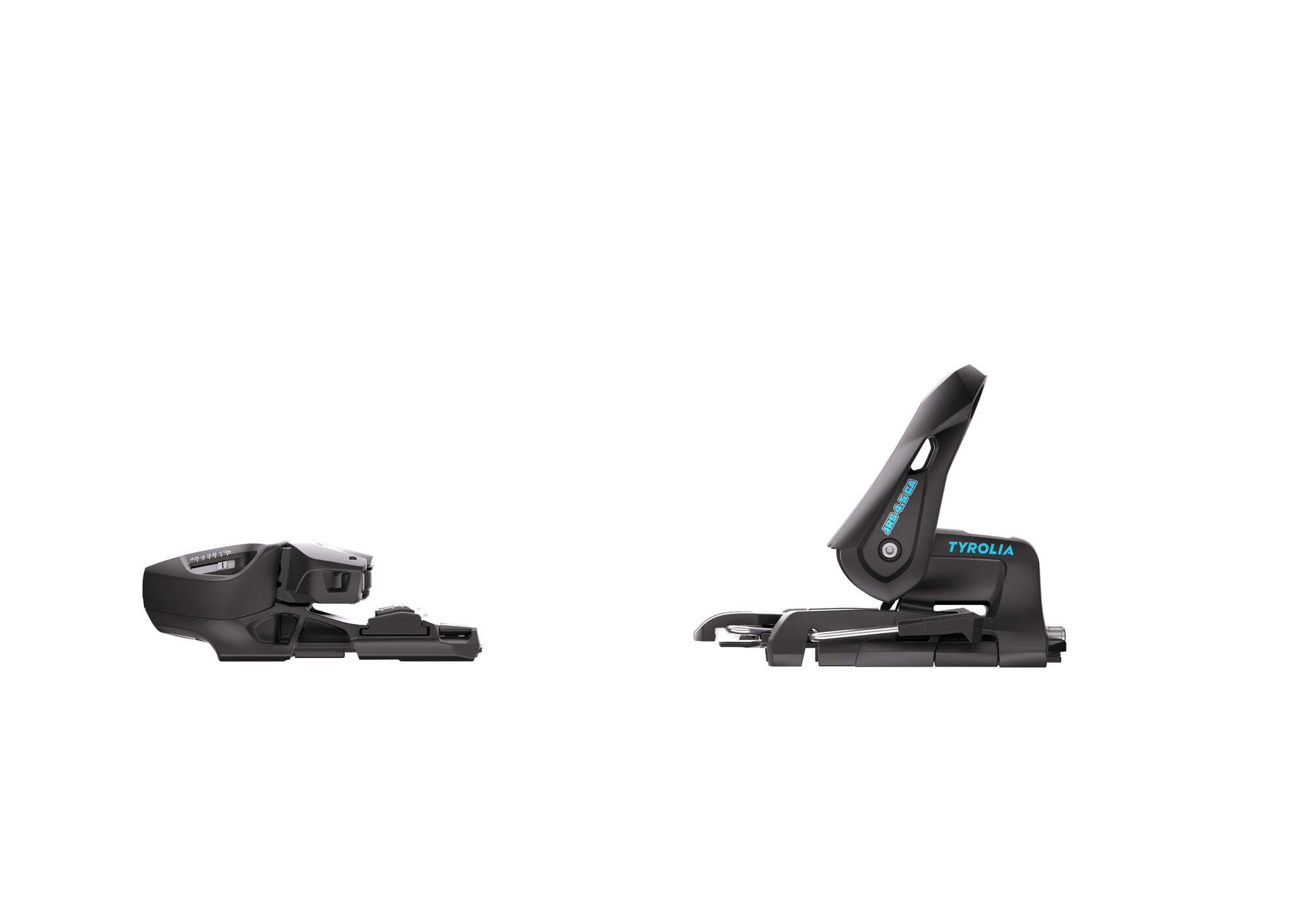 Tyrolia JRS 4.5 GW CA Junior Ski Bindings - 80 mm Solid Black/Speed Blue