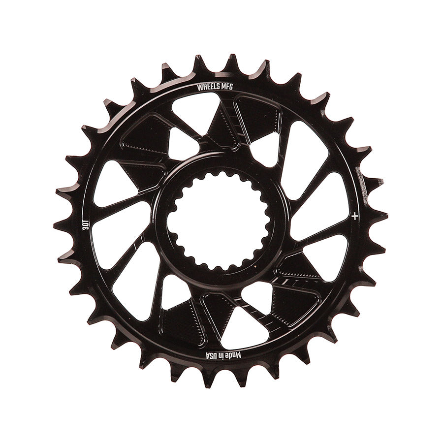 Wheels Manufacturing, Shimano DM HG+ Outboard, Chainring, Teeth: 28, Speed: 12, BCD: Direct Mount Shimano, Single, 7075 Aluminum, Black