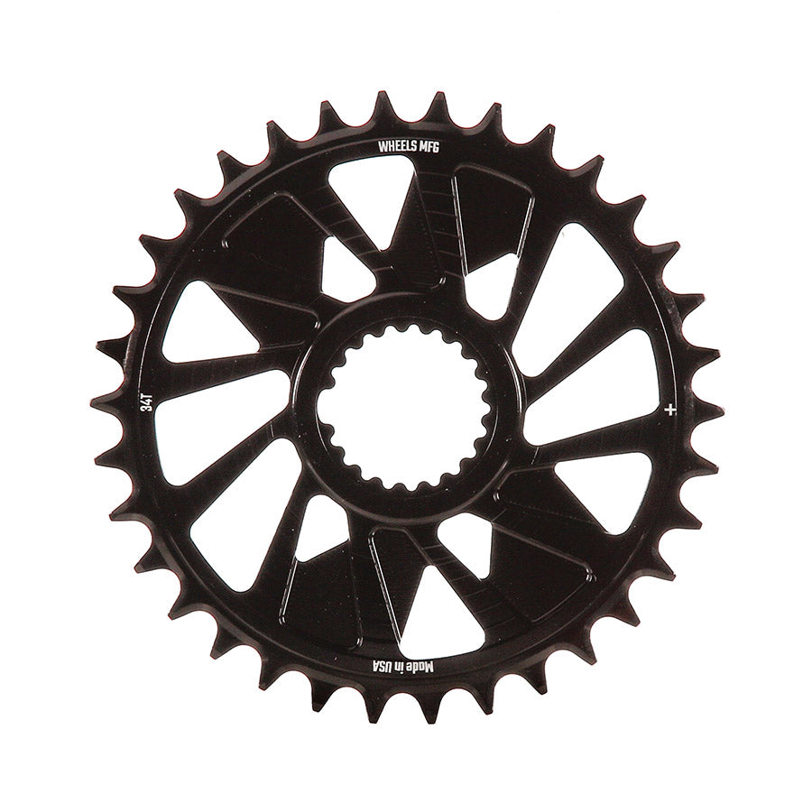 Wheels Manufacturing, Shimano DM HG+ Outboard, Chainring, Teeth: 28, Speed: 12, BCD: Direct Mount Shimano, Single, 7075 Aluminum, Black
