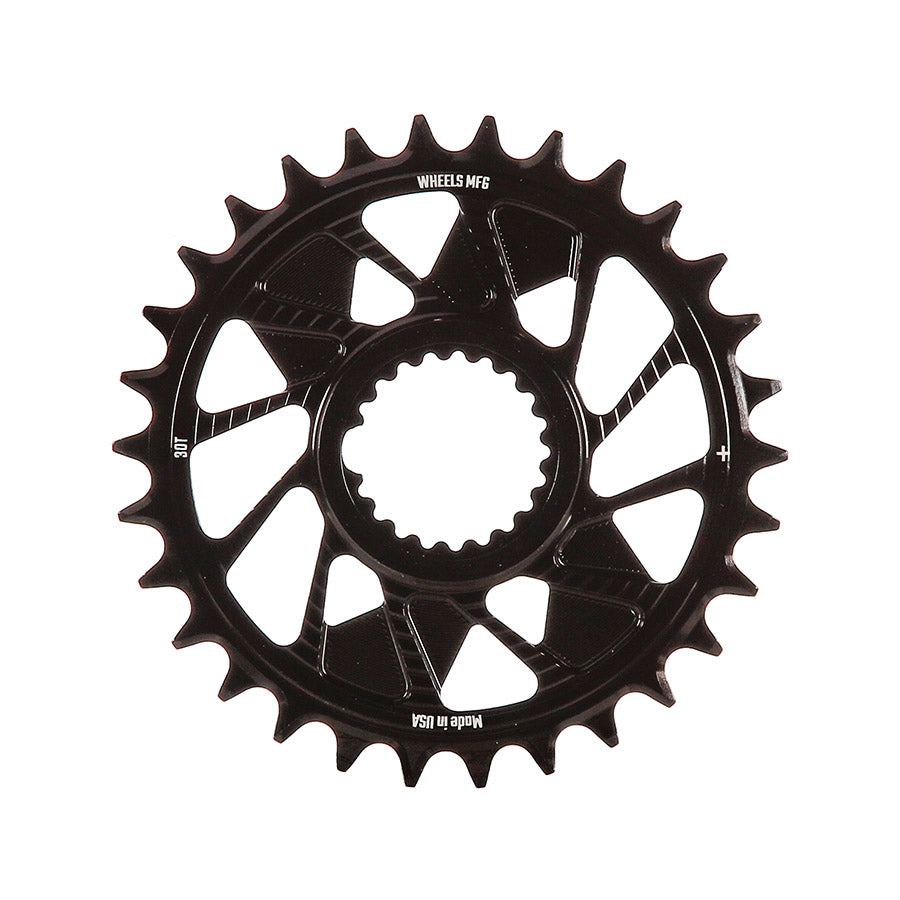 Wheels Manufacturing, Shimano DM HG+ Outboard, Chainring, Teeth: 28, Speed: 12, BCD: Direct Mount Shimano, Single, 7075 Aluminum, Black