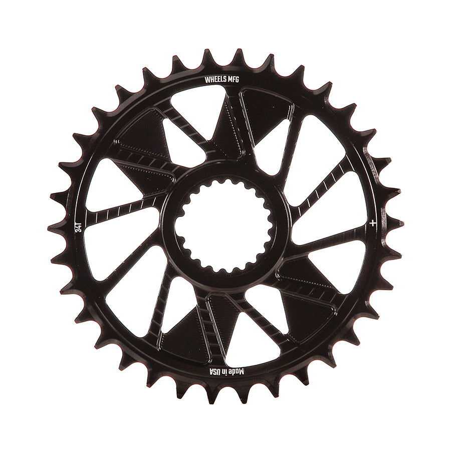 Wheels Manufacturing, Shimano DM HG+ Outboard, Chainring, Teeth: 28, Speed: 12, BCD: Direct Mount Shimano, Single, 7075 Aluminum, Black