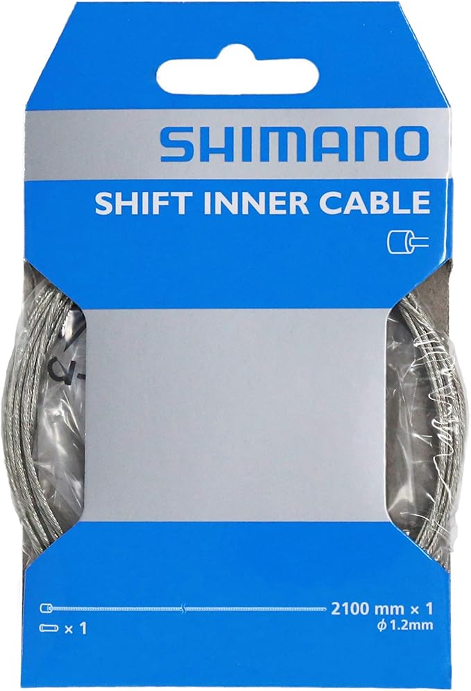 2 Pcs Shimano Standard Zinc-Coated Derailleur Cable Brake Shift Cable(1.2x2100-mm)