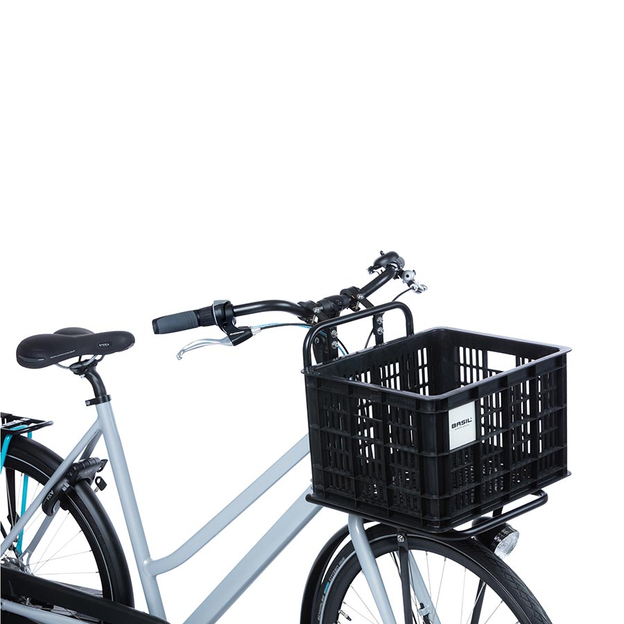 Basil, Bicycle Crate L, Basket, MIK, Black
