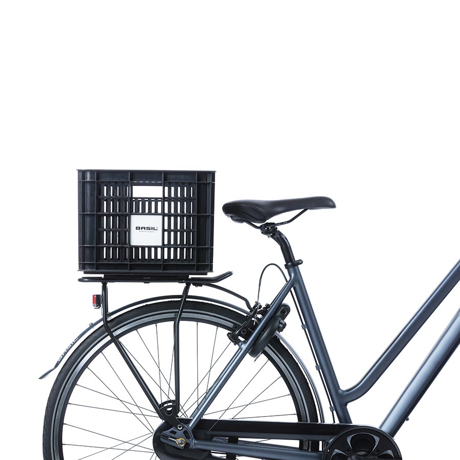 Basil, Bicycle Crate L, Basket, MIK, Black