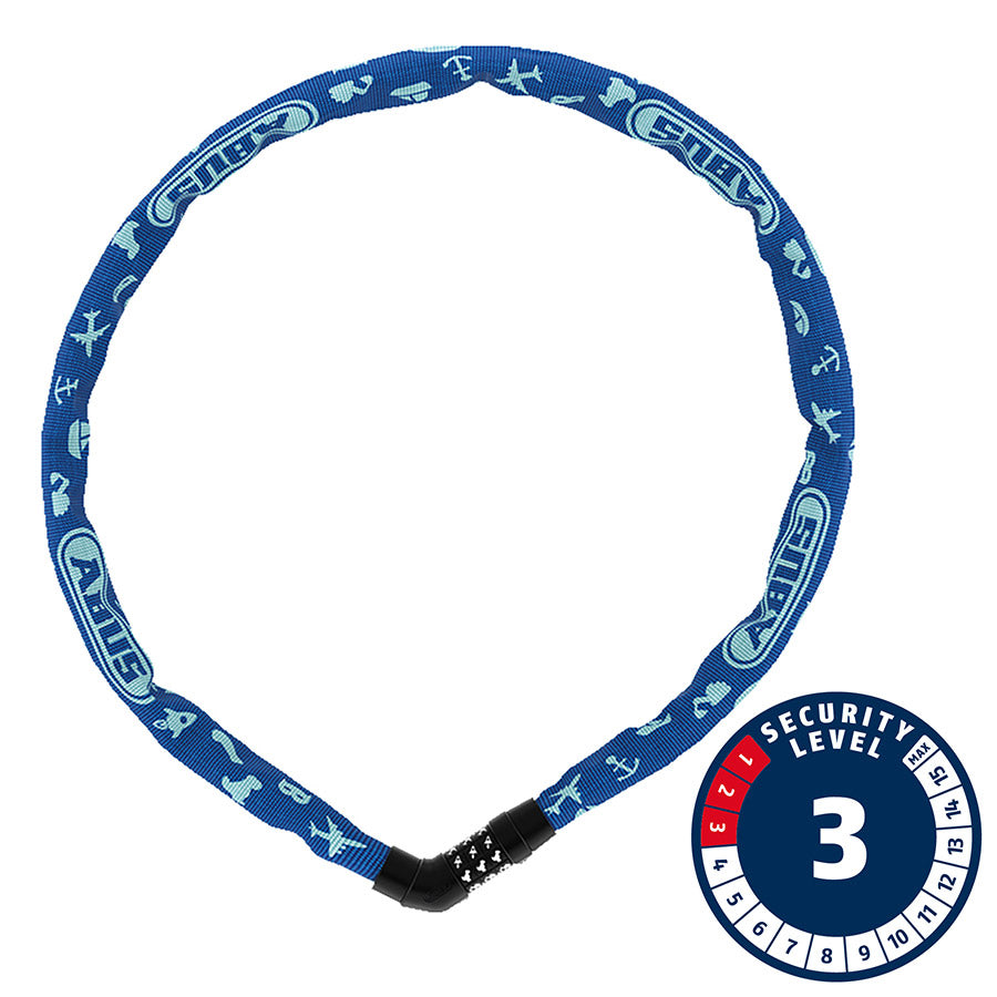 Abus, Steel-O-Chain 4804C, Chain Lock, Combination, 4mm, 75cm, 2.5', Blue