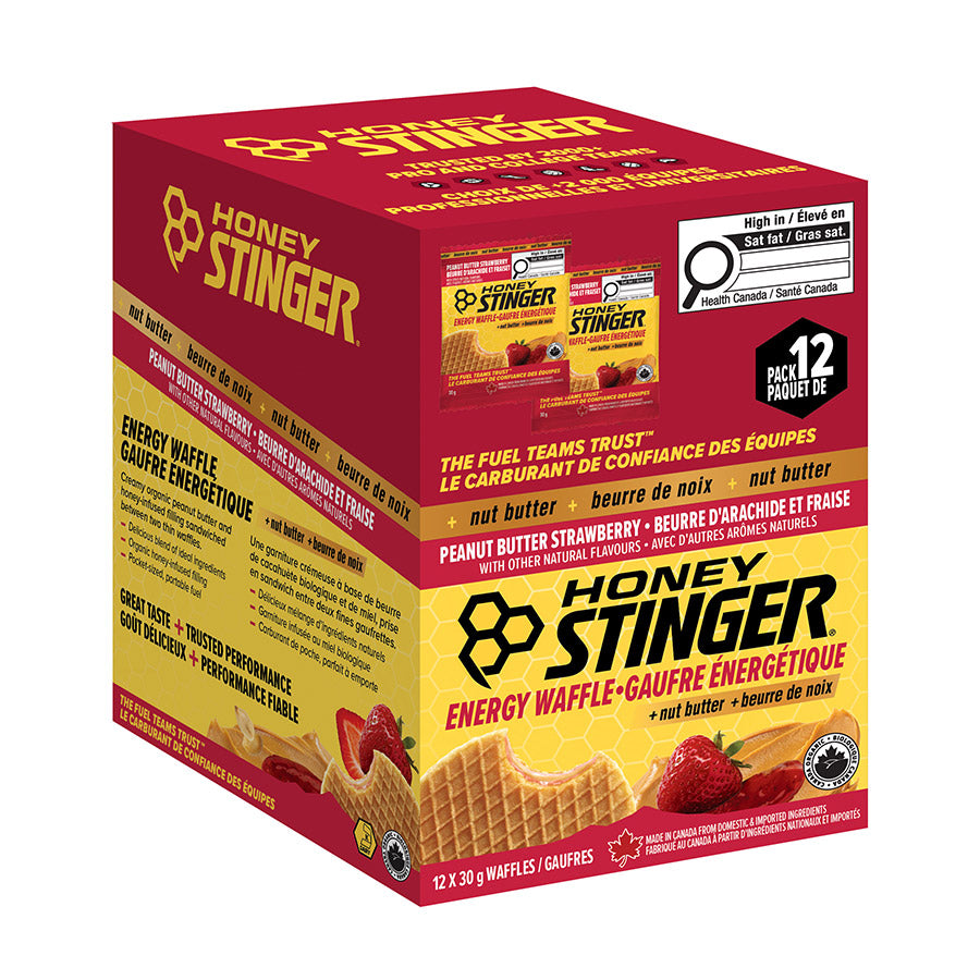 Honey Stinger, Nut Butter, Energy Waffles, Peanut Butter, 12pcs