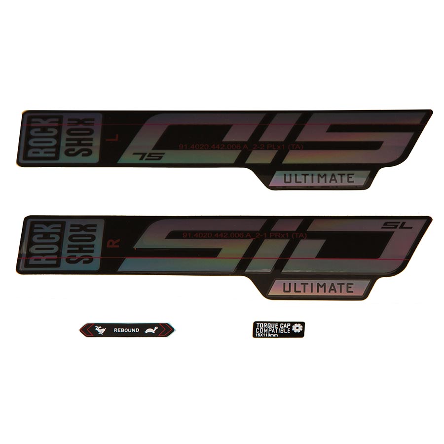 RockShox, SID SL Ultimate Decal Kit, Gloss Polar for Blue Lowers