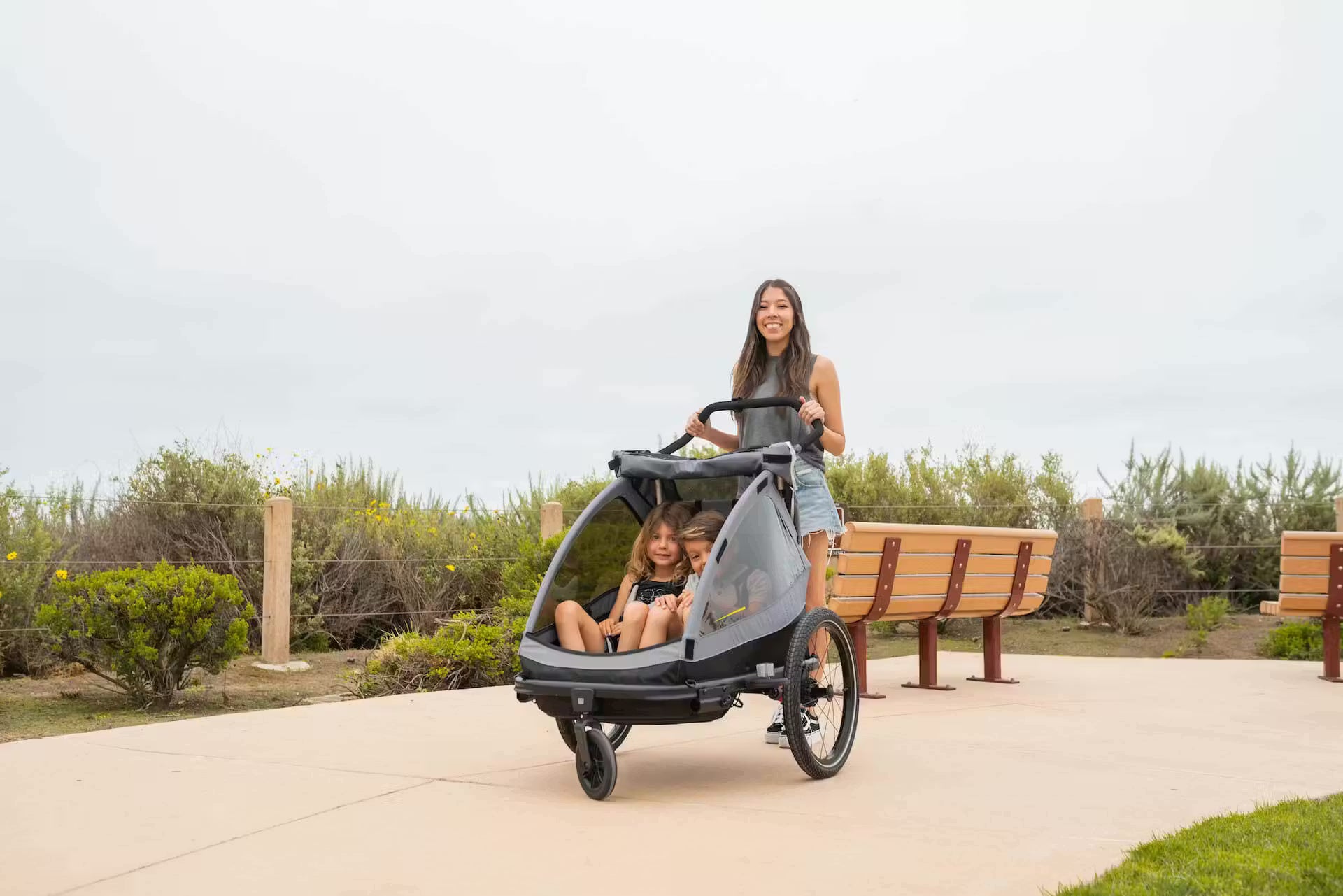 Double Seat Child Trailer