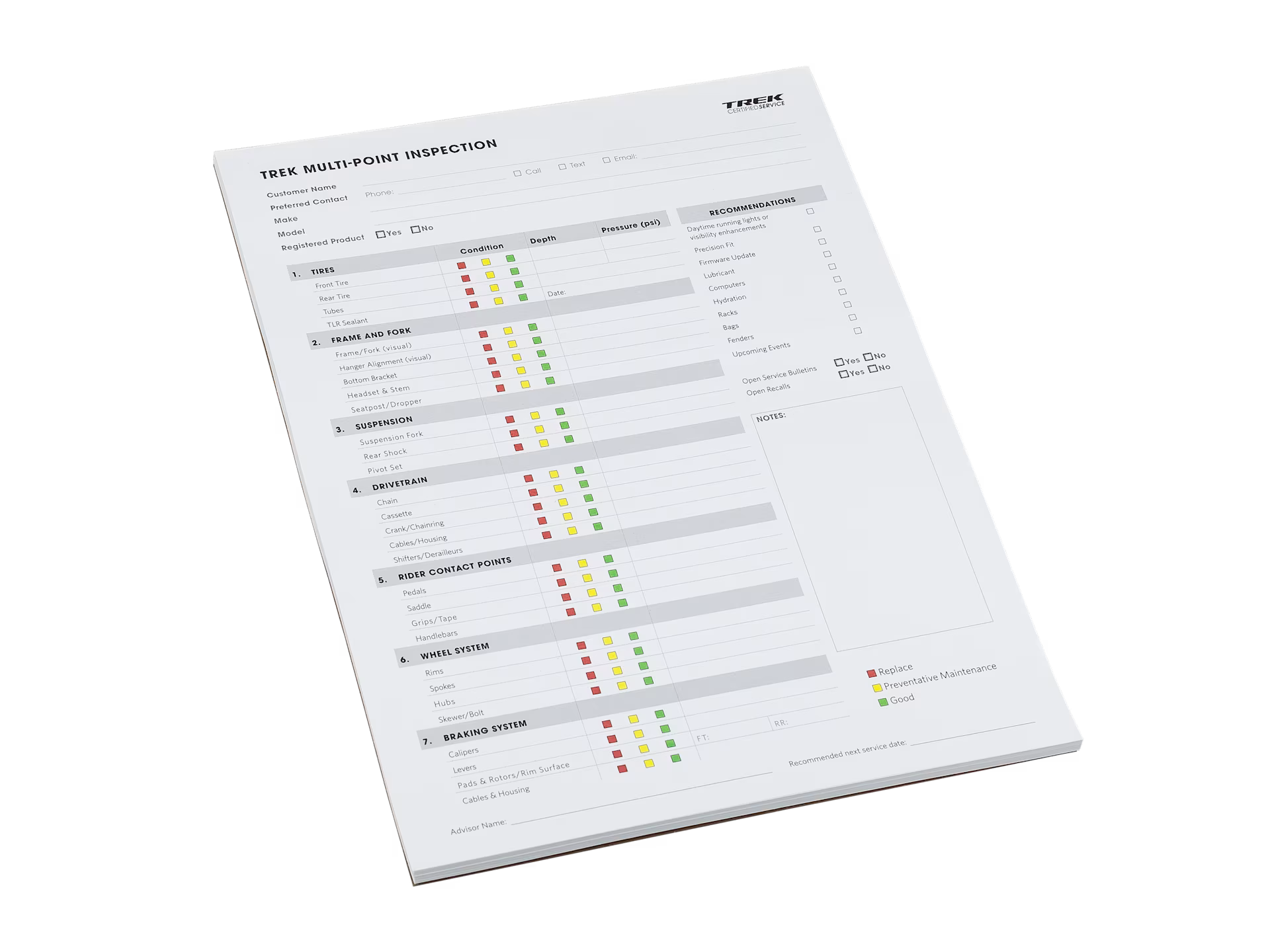 Certified Service Multipoint Inspection Form