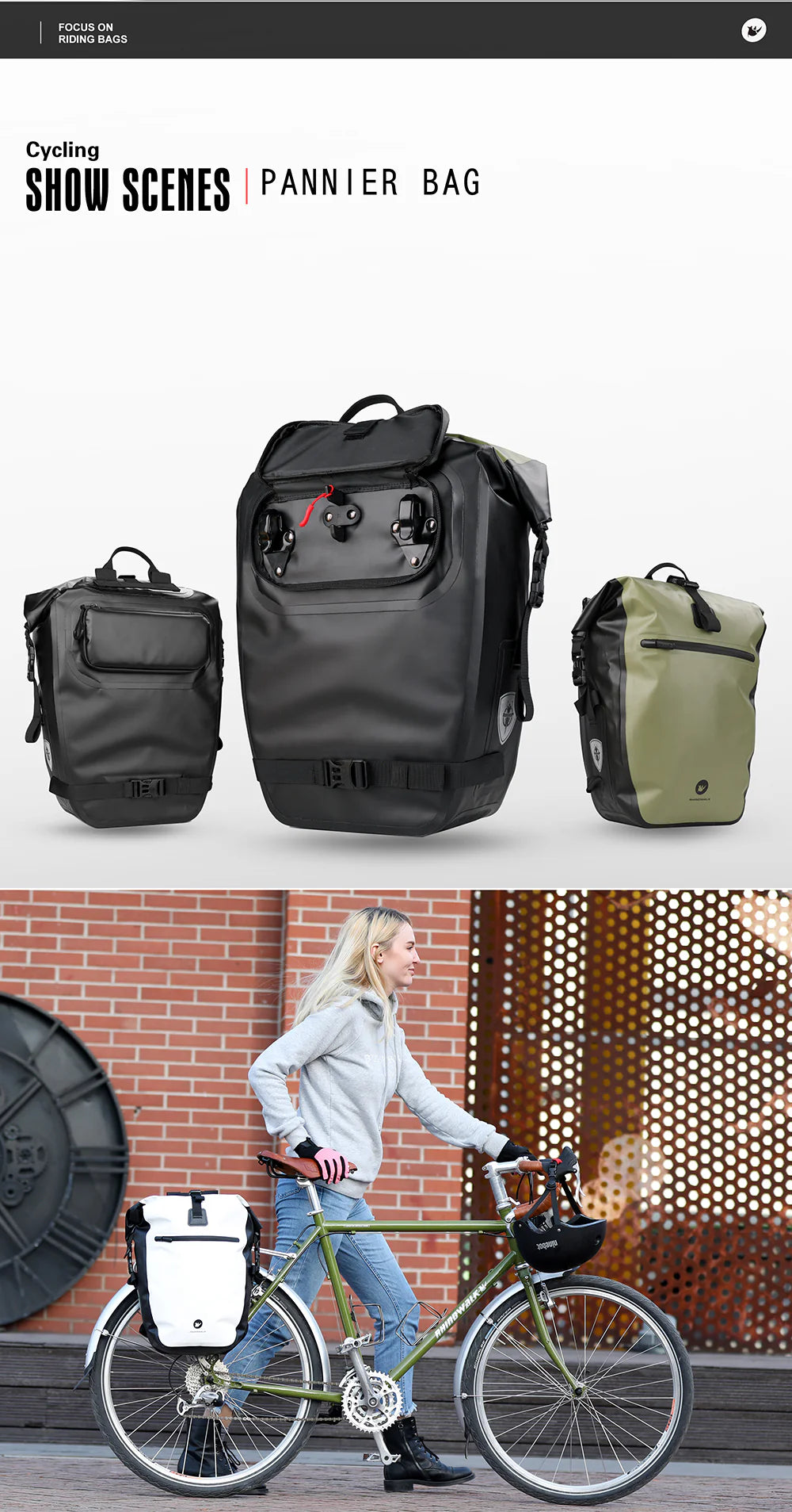 27 Liter Bike Waterproof Panniers Backpack