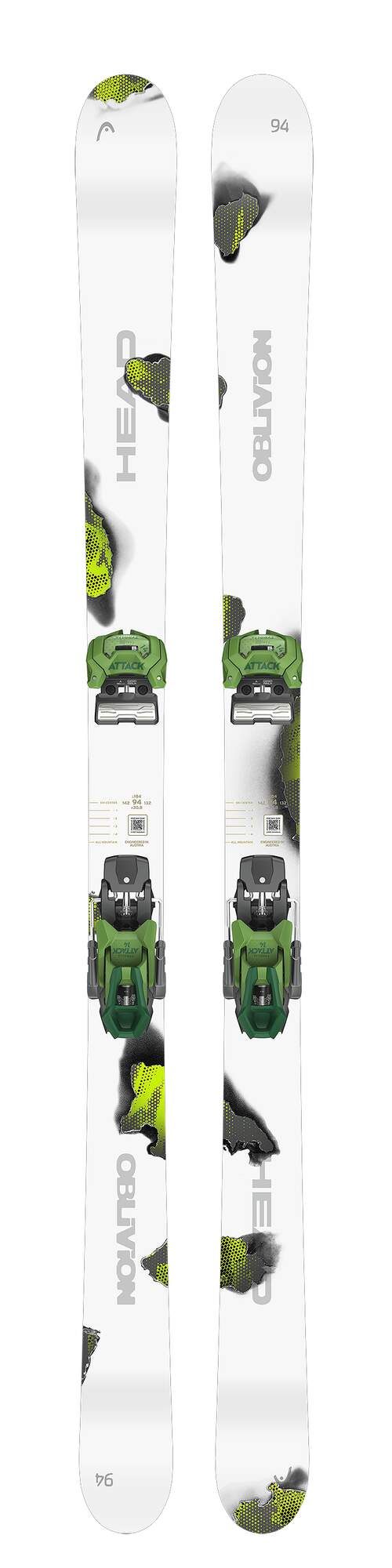 HEAD Oblivion 94 Twin Tip Skis + Attack 14 GW Bindings
